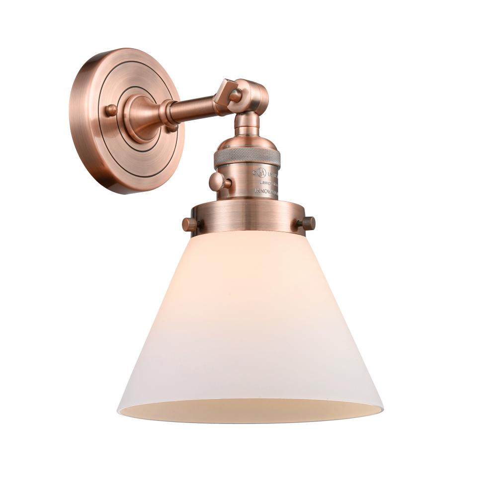 Cone - 1 Light - 8 inch - Antique Copper - Adjustable Sconce