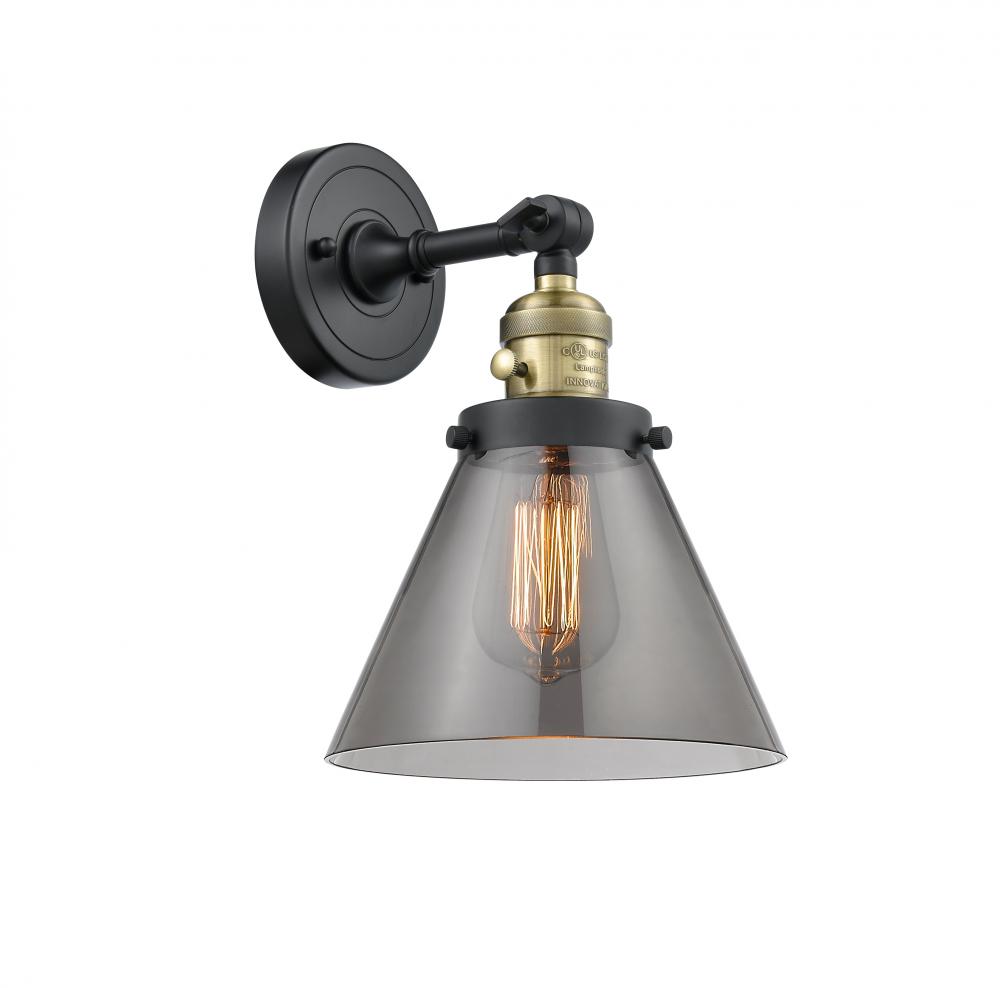 Cone - 1 Light - 8 inch - Black Antique Brass - Adjustable Sconce