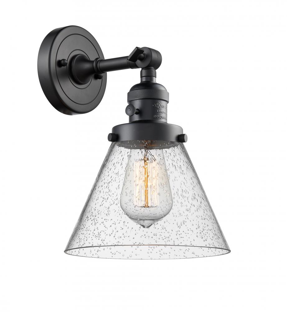 Cone - 1 Light - 8 inch - Matte Black - Adjustable Sconce
