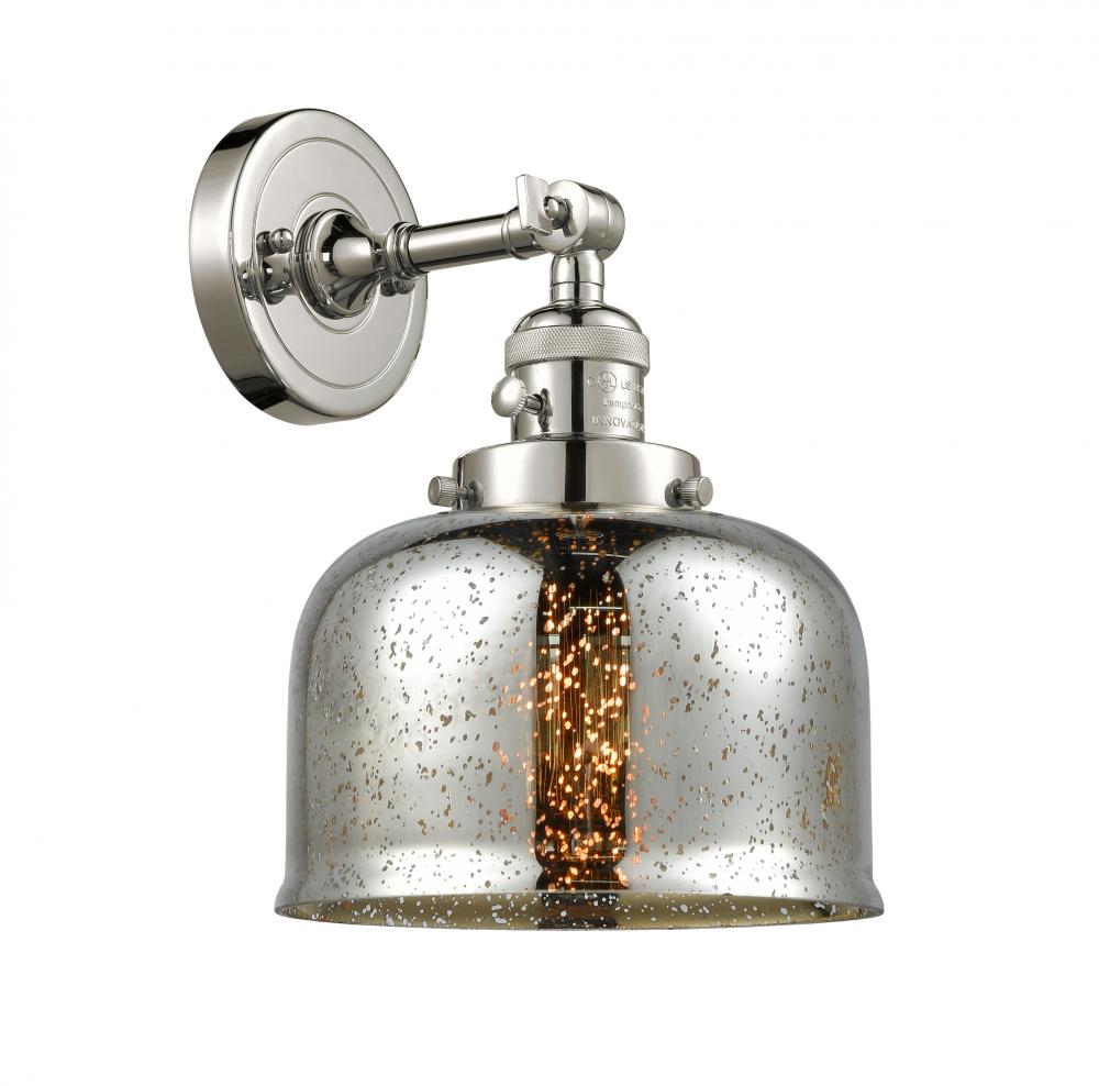 Bell - 1 Light - 8 inch - Polished Nickel - Adjustable Sconce