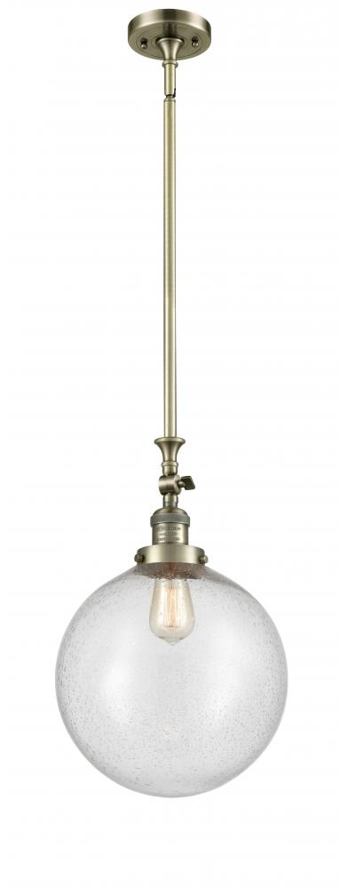 Beacon - 1 Light - 12 inch - Antique Brass - Stem Hung - Adjustable Mini Pendant