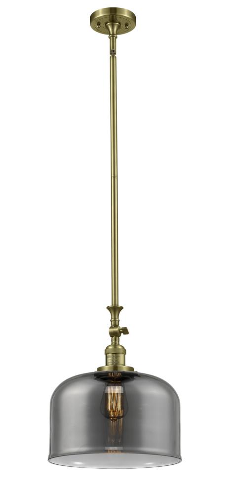 Bell - 1 Light - 12 inch - Antique Brass - Stem Hung - Adjustable Mini Pendant