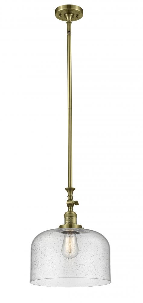 Bell - 1 Light - 12 inch - Antique Brass - Stem Hung - Adjustable Mini Pendant