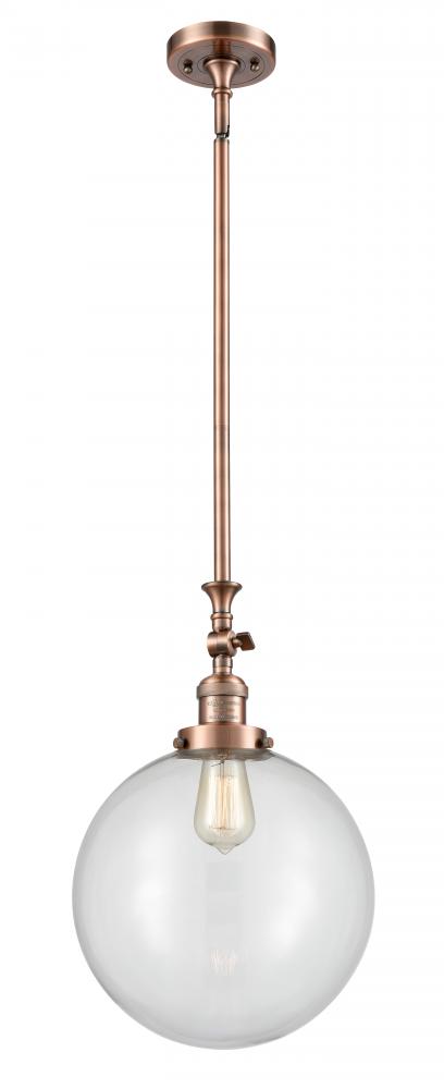 Beacon - 1 Light - 12 inch - Antique Copper - Stem Hung - Adjustable Mini Pendant
