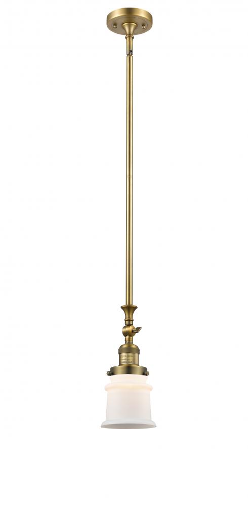 Canton - 1 Light - 5 inch - Brushed Brass - Stem Hung - Adjustable Mini Pendant