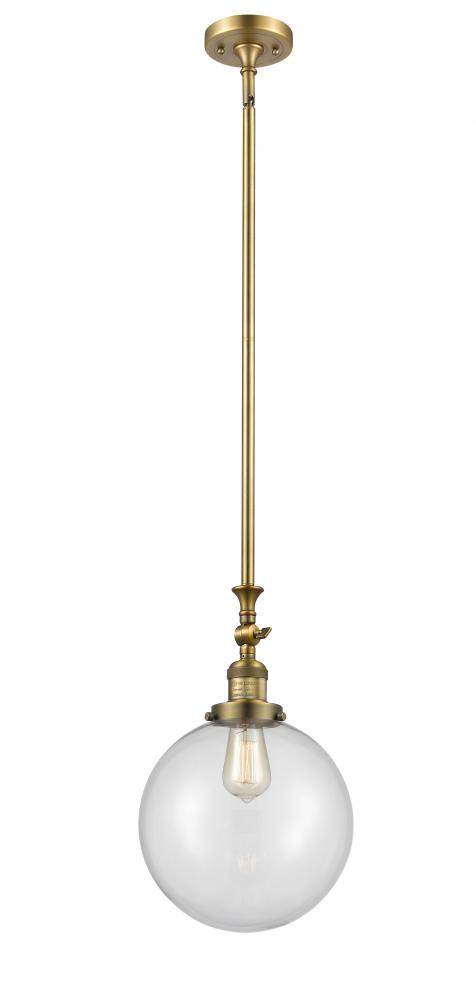 Beacon - 1 Light - 10 inch - Brushed Brass - Stem Hung - Adjustable Mini Pendant