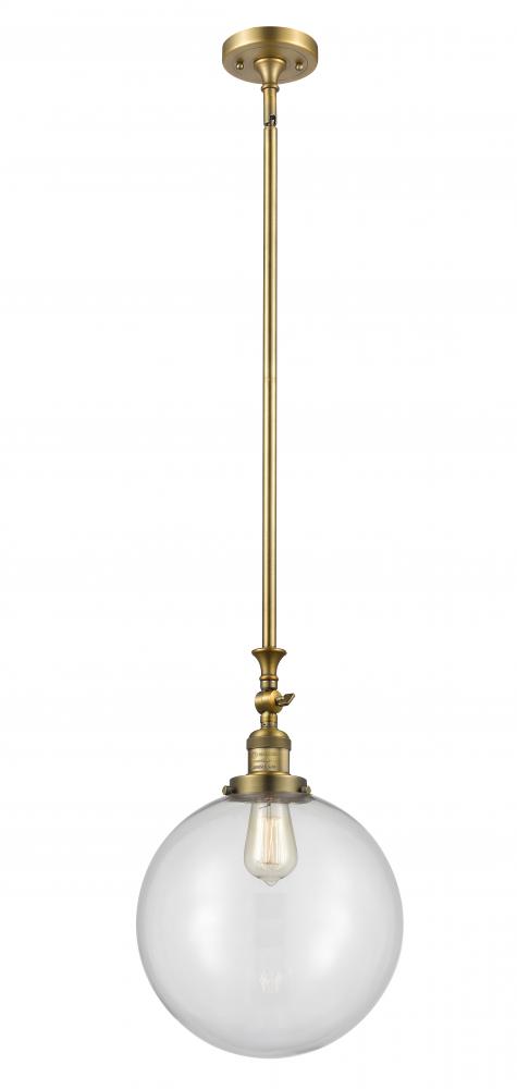 Beacon - 1 Light - 12 inch - Brushed Brass - Stem Hung - Adjustable Mini Pendant