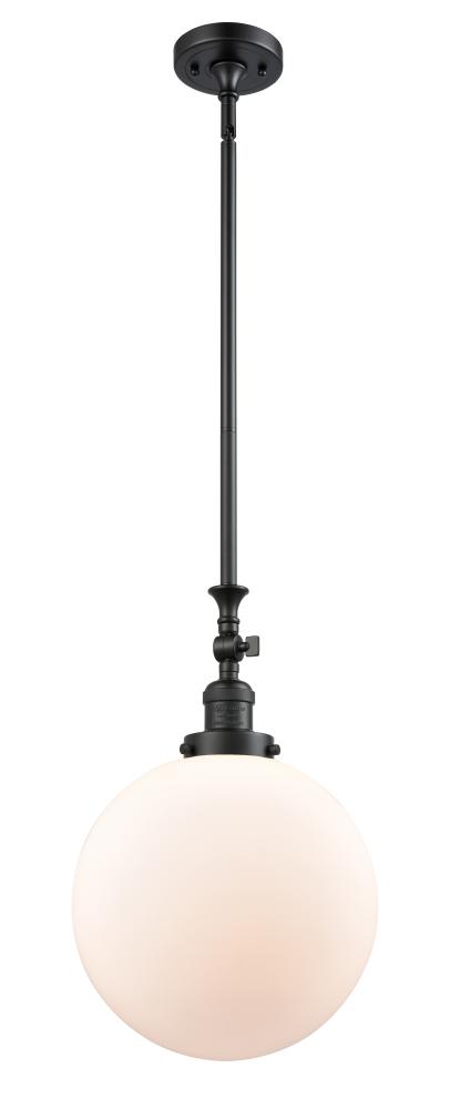 Beacon - 1 Light - 12 inch - Matte Black - Stem Hung - Adjustable Mini Pendant