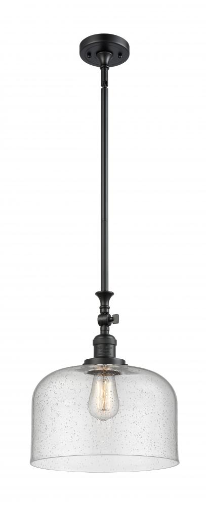 Bell - 1 Light - 12 inch - Matte Black - Stem Hung - Adjustable Mini Pendant