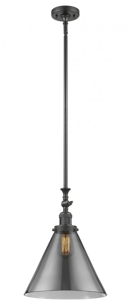 Cone - 1 Light - 12 inch - Oil Rubbed Bronze - Stem Hung - Adjustable Mini Pendant
