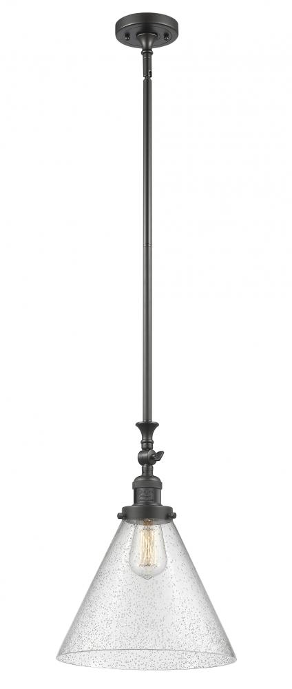 Cone - 1 Light - 12 inch - Oil Rubbed Bronze - Stem Hung - Adjustable Mini Pendant