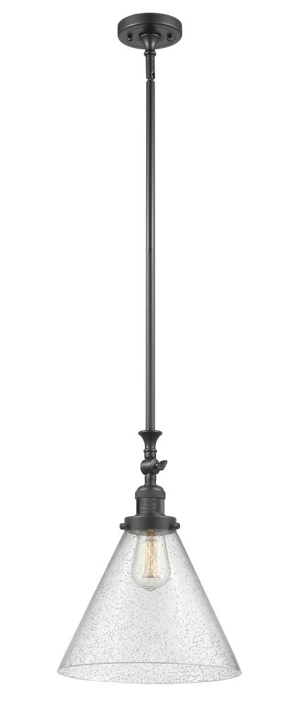 Cone - 1 Light - 12 inch - Oil Rubbed Bronze - Stem Hung - Adjustable Mini Pendant