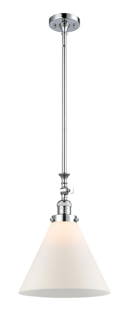 Cone - 1 Light - 12 inch - Polished Chrome - Stem Hung - Adjustable Mini Pendant