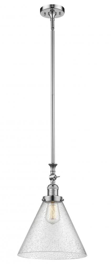 Cone - 1 Light - 12 inch - Polished Chrome - Stem Hung - Adjustable Mini Pendant