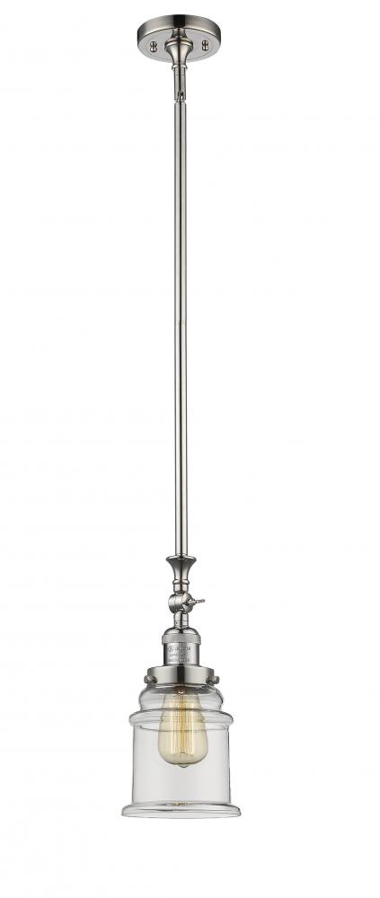 Canton - 1 Light - 6 inch - Polished Nickel - Stem Hung - Adjustable Mini Pendant
