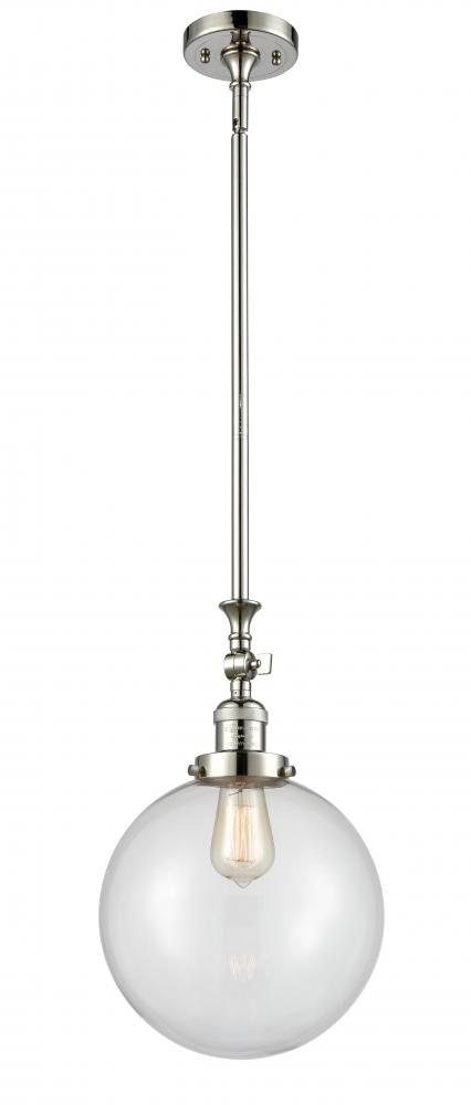 Beacon - 1 Light - 10 inch - Polished Nickel - Stem Hung - Adjustable Mini Pendant