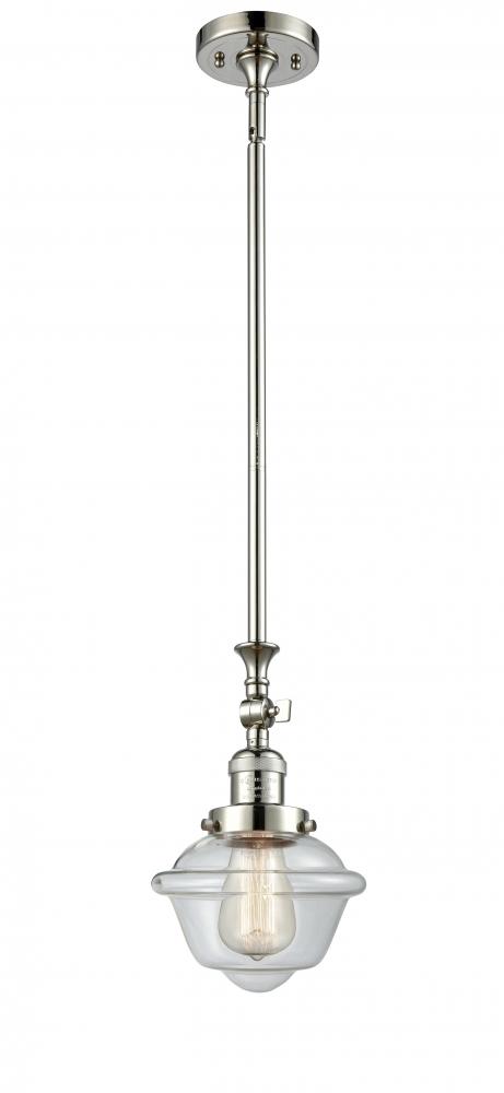 Oxford - 1 Light - 7 inch - Polished Nickel - Stem Hung - Adjustable Mini Pendant