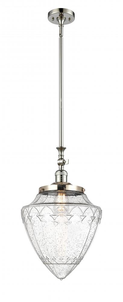 Bullet - 1 Light - 12 inch - Polished Nickel - Stem Hung - Adjustable Mini Pendant