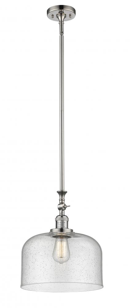 Bell - 1 Light - 12 inch - Polished Nickel - Stem Hung - Adjustable Mini Pendant