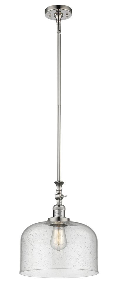 Bell - 1 Light - 12 inch - Polished Nickel - Stem Hung - Adjustable Mini Pendant