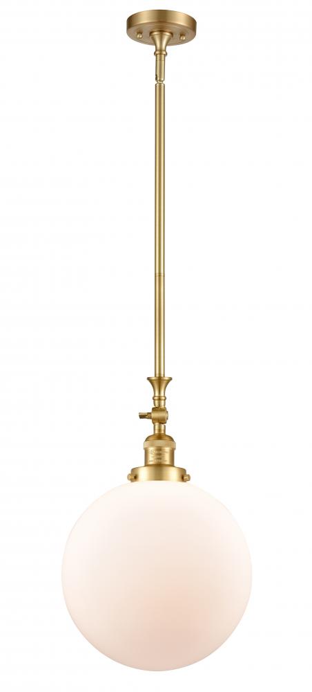Beacon - 1 Light - 12 inch - Satin Gold - Stem Hung - Adjustable Mini Pendant