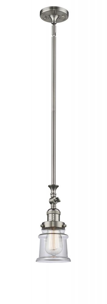 Canton - 1 Light - 5 inch - Brushed Satin Nickel - Stem Hung - Adjustable Mini Pendant
