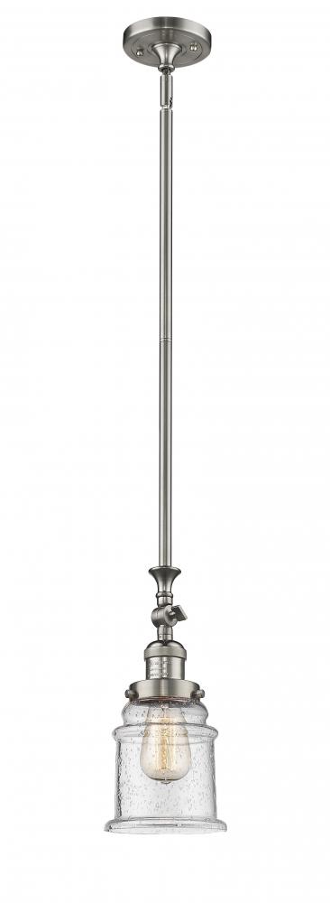 Canton - 1 Light - 6 inch - Brushed Satin Nickel - Stem Hung - Adjustable Mini Pendant