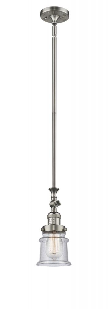 Canton - 1 Light - 5 inch - Brushed Satin Nickel - Stem Hung - Adjustable Mini Pendant