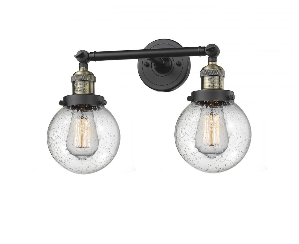 Beacon - 2 Light - 17 inch - Black Antique Brass - Adjustable Bath Vanity Light
