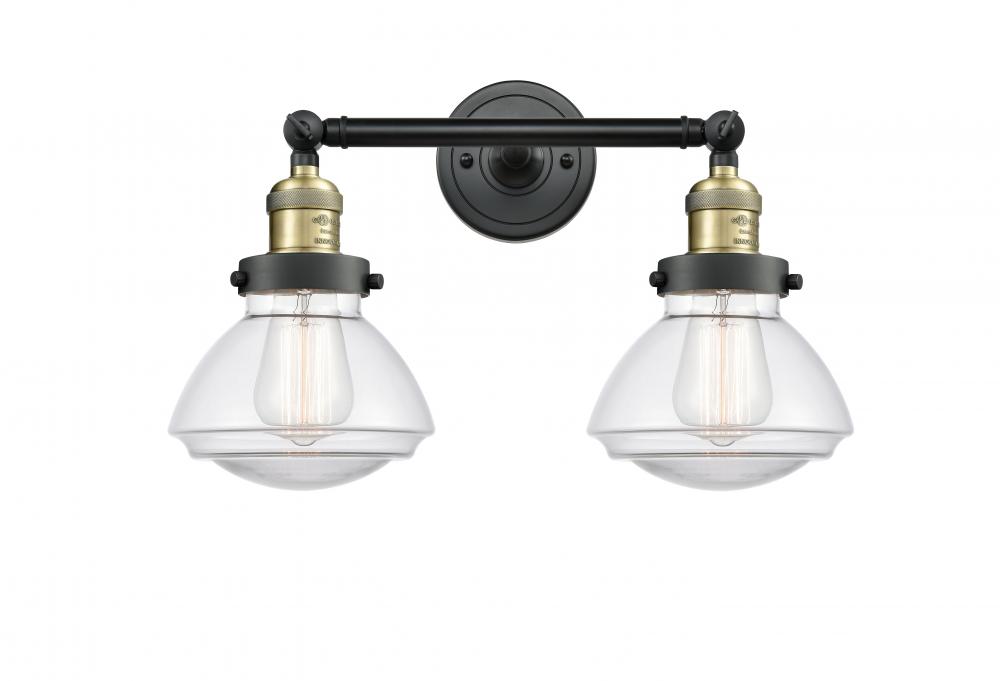 Olean - 2 Light - 17 inch - Black Antique Brass - Adjustable Bath Vanity Light