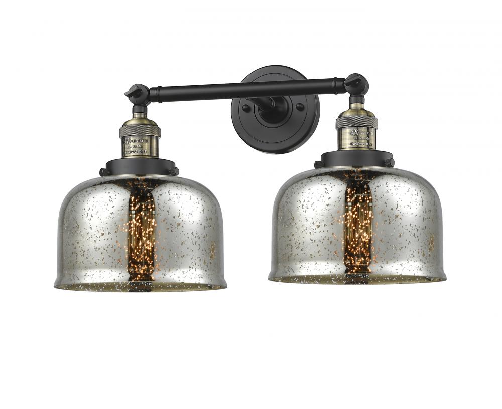 Bell - 2 Light - 19 inch - Black Antique Brass - Adjustable Bath Vanity Light