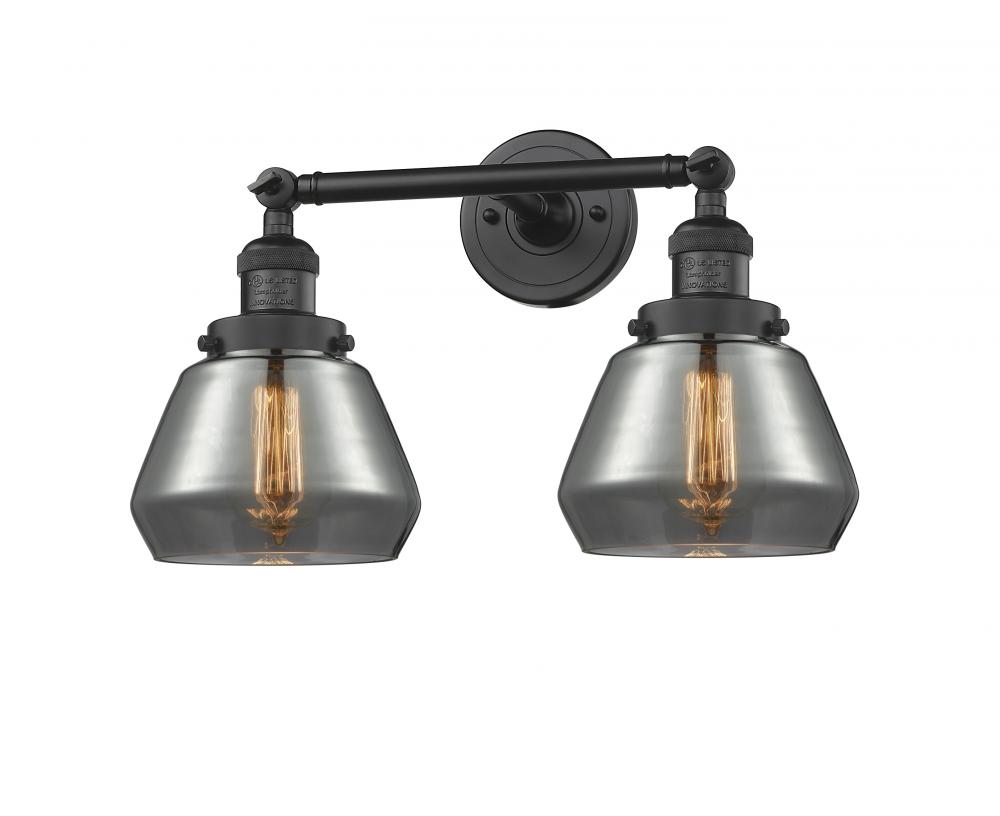 Fulton - 2 Light - 17 inch - Matte Black - Adjustable Bath Vanity Light