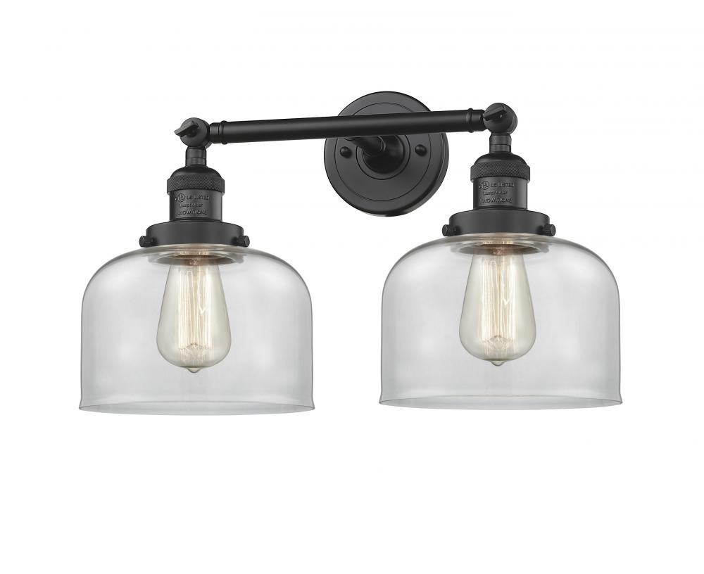 Bell - 2 Light - 19 inch - Matte Black - Adjustable Bath Vanity Light