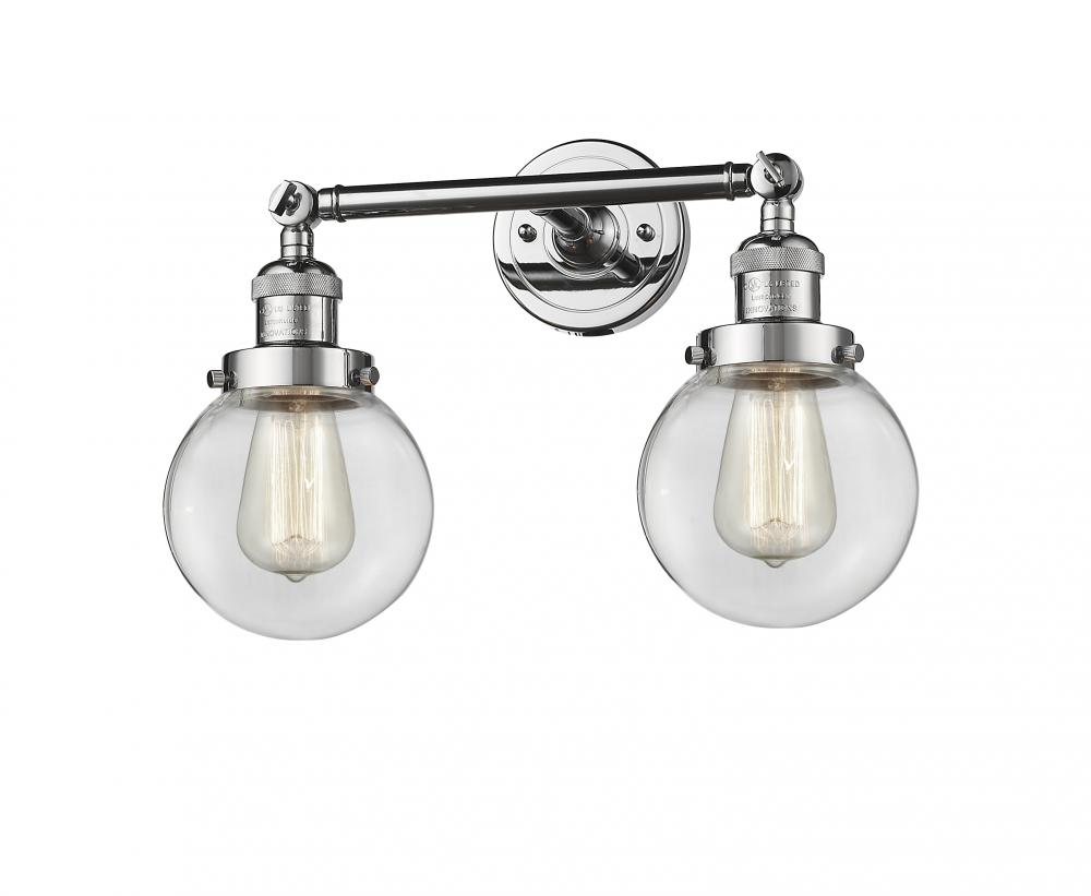 Beacon - 2 Light - 17 inch - Polished Chrome - Adjustable Bath Vanity Light