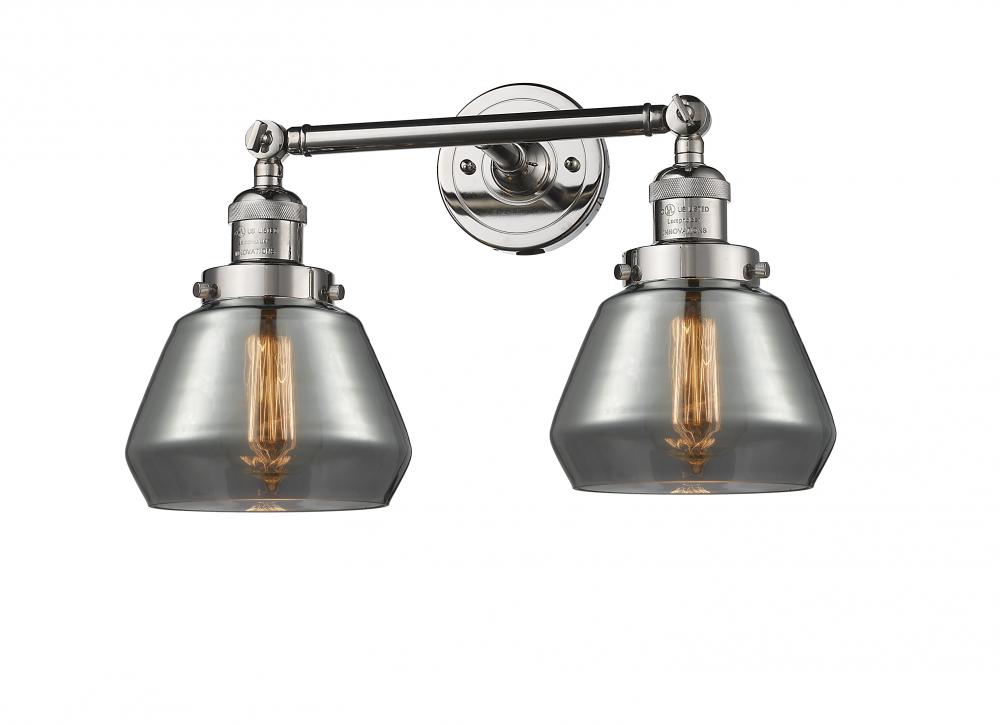 Fulton - 2 Light - 17 inch - Polished Nickel - Adjustable Bath Vanity Light