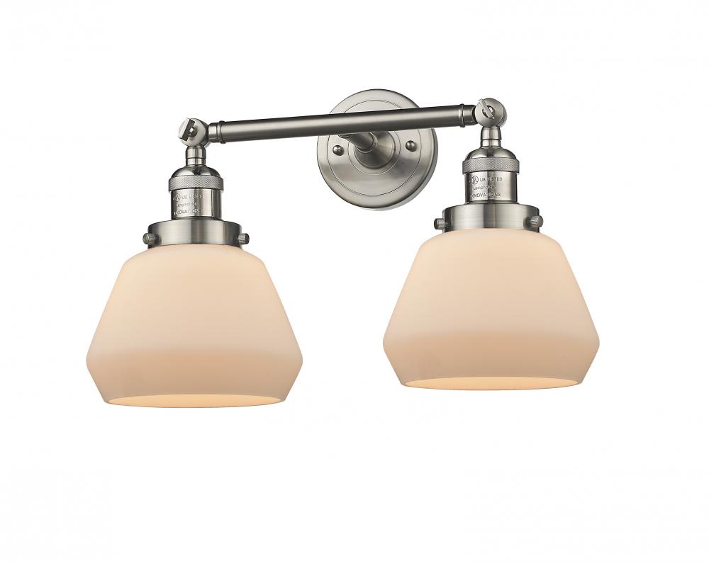 Fulton - 2 Light - 17 inch - Brushed Satin Nickel - Adjustable Bath Vanity Light