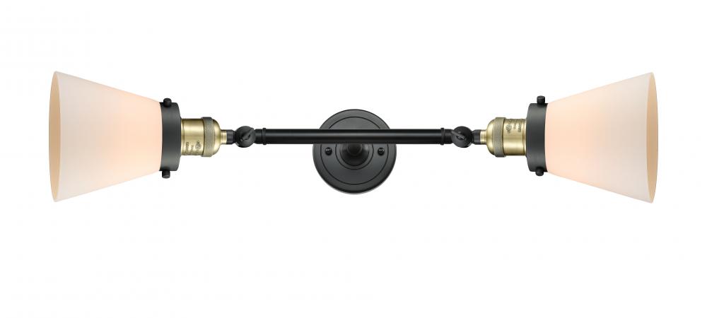 Cone - 2 Light - 6 inch - Black Antique Brass - Adjustable Bath Vanity Light