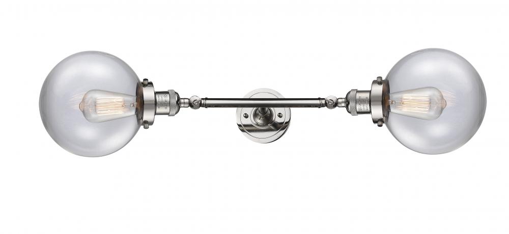 Beacon - 2 Light - 8 inch - Polished Nickel - Adjustable Bath Vanity Light