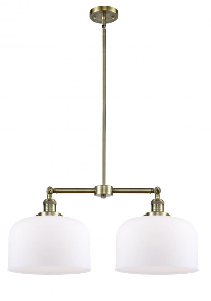Bell - 2 Light - 21 inch - Antique Brass - Stem Hung - Adjustable Island Light
