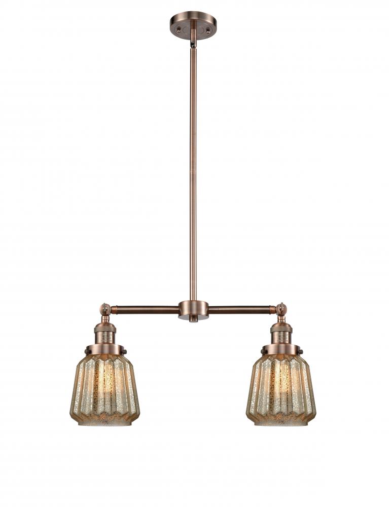 Chatham - 2 Light - 21 inch - Antique Copper - Stem Hung - Adjustable Island Light