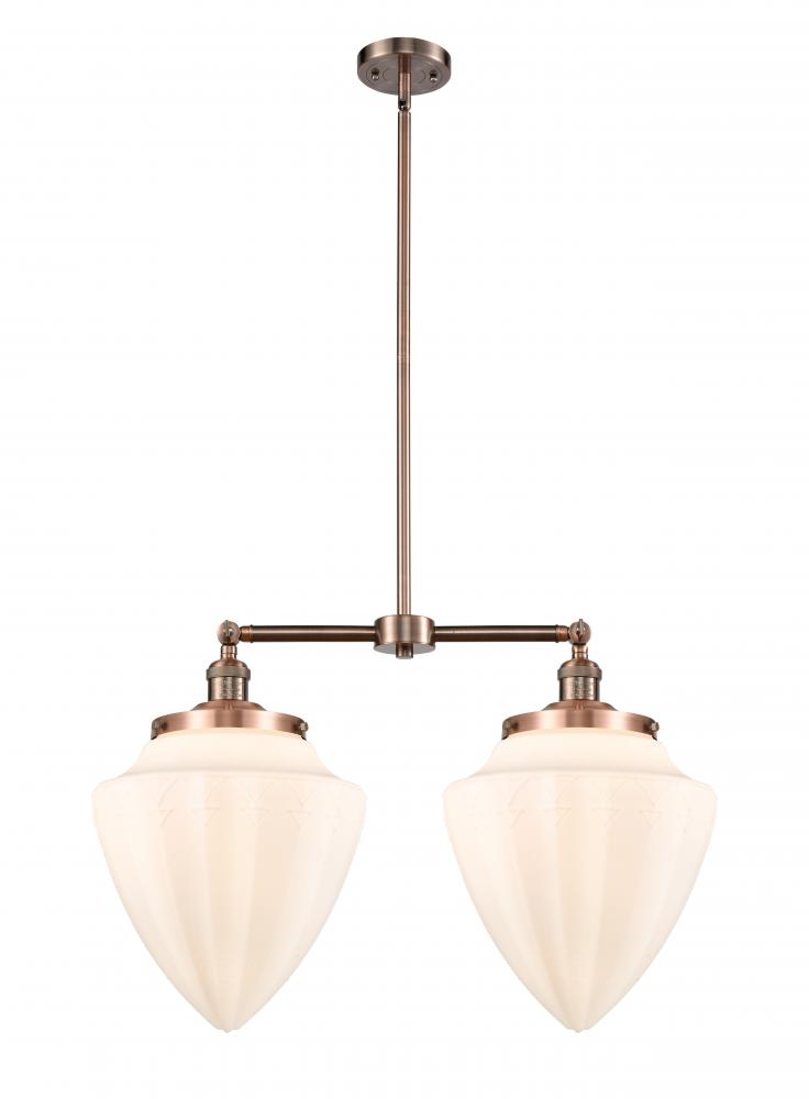 Bullet - 2 Light - 24 inch - Antique Copper - Stem Hung - Adjustable Island Light