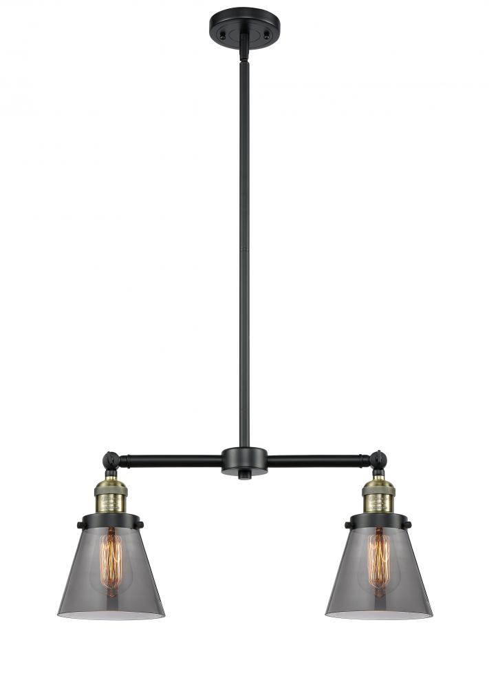 Cone - 2 Light - 21 inch - Black Antique Brass - Stem Hung - Adjustable Island Light