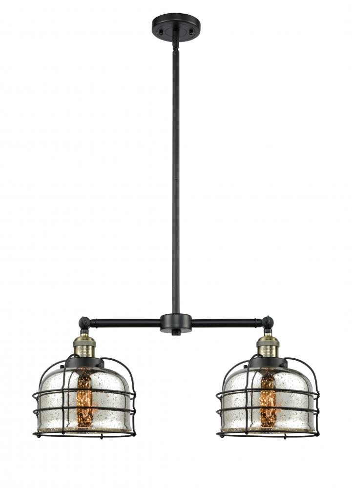 Bell Cage - 2 Light - 24 inch - Black Antique Brass - Stem Hung - Adjustable Island Light
