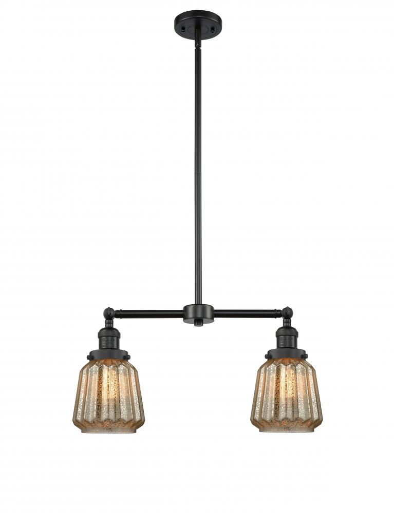 Chatham - 2 Light - 21 inch - Matte Black - Stem Hung - Adjustable Island Light