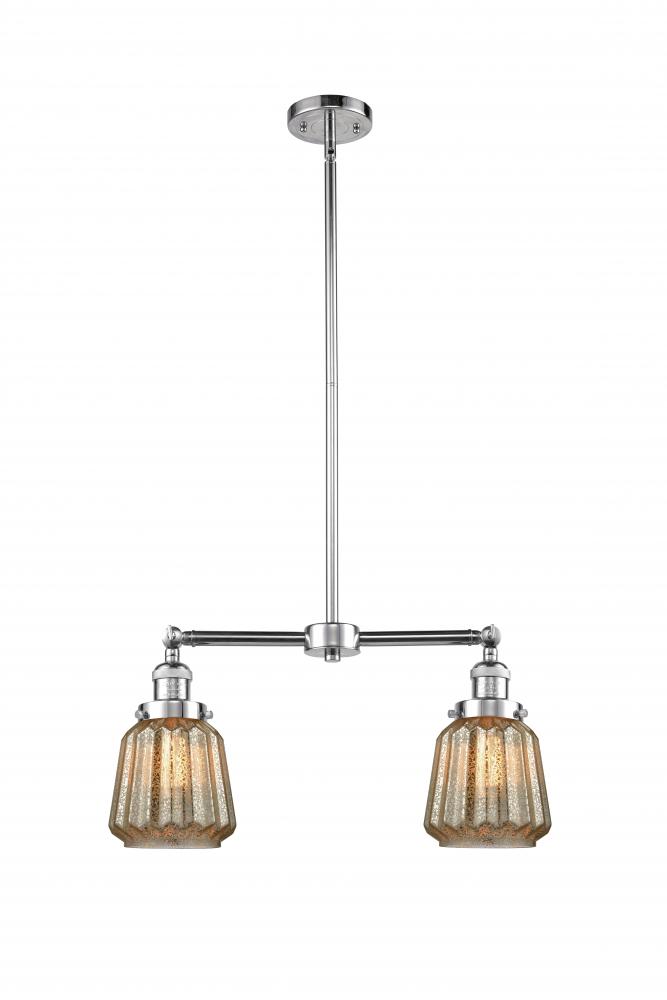 Chatham - 2 Light - 21 inch - Polished Chrome - Stem Hung - Adjustable Island Light