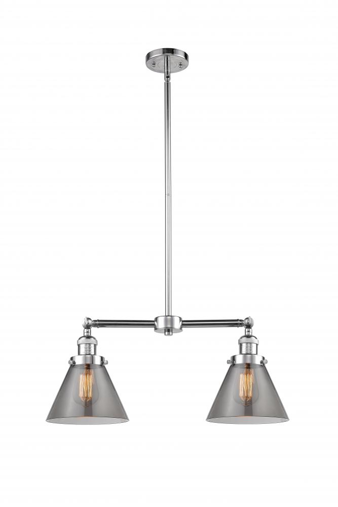 Cone - 2 Light - 21 inch - Polished Chrome - Stem Hung - Adjustable Island Light