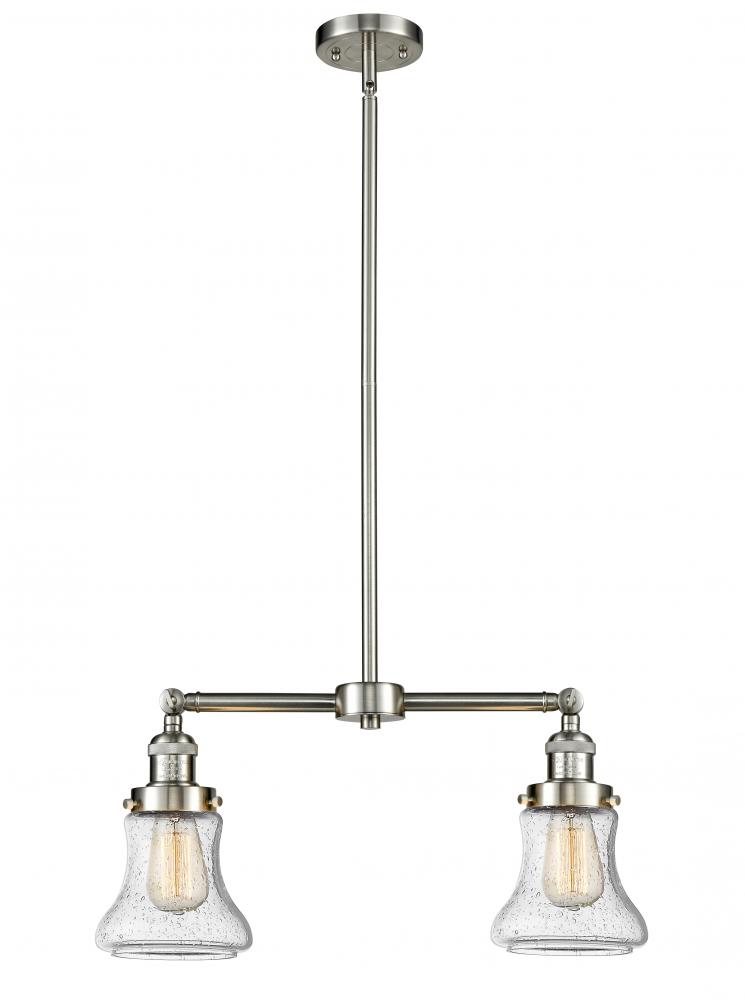 Bellmont - 2 Light - 21 inch - Brushed Satin Nickel - Stem Hung - Adjustable Island Light