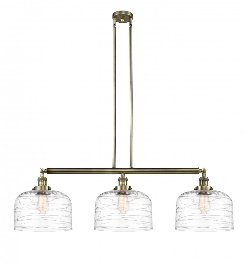 Bell - 3 Light - 42 inch - Antique Brass - Stem Hung - Adjustable Island Light