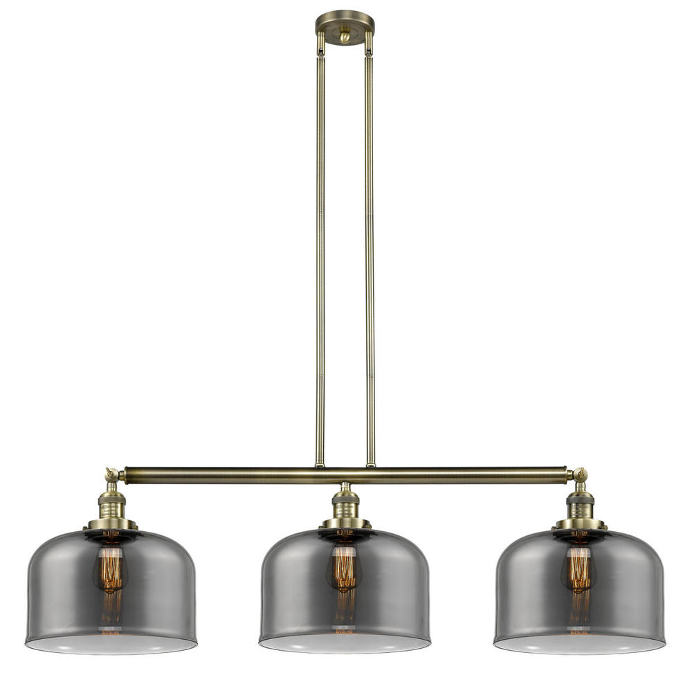 Bell - 3 Light - 42 inch - Antique Brass - Stem Hung - Adjustable Island Light