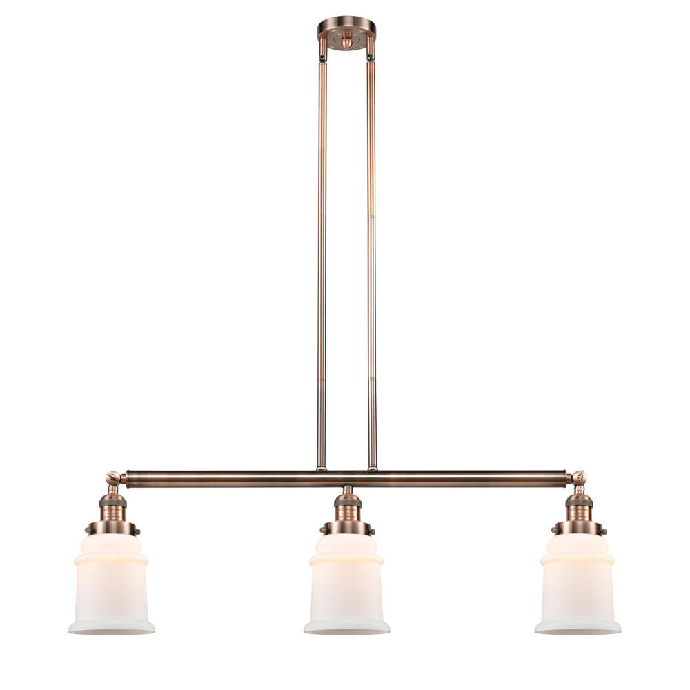 Canton - 3 Light - 39 inch - Antique Copper - Stem Hung - Adjustable Island Light